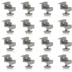 Zelsius Morsetto Terminale Universale In Alluminio Per Pannelli Solari, 16 Pezzi Connessione Per Pannelli Solari, Forma A Z