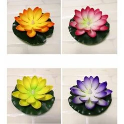 Lanterna Di Loto Galleggiante A LED - Ninfee - Decorazione Per Piscina - Per Feste - Arancione + Rosso + Giallo + Blu [Classe Di Efficienza Energetica A+]