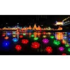 Lanterna Di Loto Galleggiante A LED - Ninfee - Decorazione Per Piscina - Per Feste - Arancione + Rosso + Giallo + Blu [Classe Di Efficienza Energetica A+] -Vendite VIDAXL || LEDVANCE || STEINEL 95220830 5