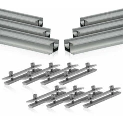 Zelsius Set Di Guide Di Montaggio Universali In Alluminio Per Impianti Solari, 14 Pezzi, Profilo In Alluminio