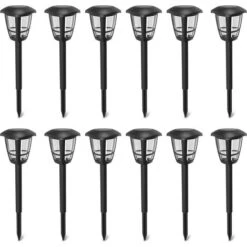 12 LAMPADE DA GIARDINO ESTERNO 6000k RICARICA SOLARE PICCHETTO PALETT LED SOLARI
