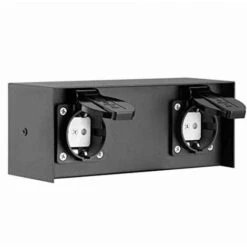 Bakaji Multipresa Per Esterno Da Terra E Parete Colonna Presa Elettrica Giardino Palo Colonnina 2 Prese Shucko Impermeabili IP44 Con Sportellino Struttura In Acciaio Colore Nero 20 X 7 X 8 Cm