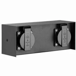 Bakaji Multipresa Per Esterno Da Terra E Parete Colonna Presa Elettrica Giardino Palo Colonnina 2 Prese Shucko Impermeabili IP44 Con Sportellino Struttura In Acciaio Colore Nero 20 X 7 X 8 Cm -Vendite VIDAXL || LEDVANCE || STEINEL 95803252 4