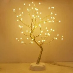 Lampada Da Tavolo Per Bonsai Ad Albero A LED Lampada Da Funzionamento Alimentata A Batteria E USB Decorazione Per Albero Lampada Da Tavolo Regolabile In Rame Lampada Da Tavolo Luce Notturna 108