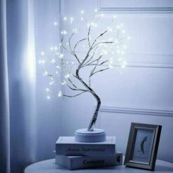 LED Tree Light, 108 LED Bonsai Lampada Da Tavolo 50cm Filo Di Rame Regolabile Led Bonsai A Forma Di Albero Bonsai Lampada Da Tavolo Per Ufficio O Camera Da Letto (bianco)