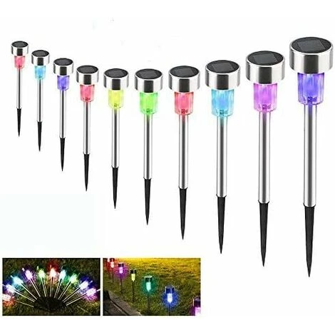 LITZEE Solar Beacon Outdoor Solar Ground Lights, 10pcs Wireless LED Luci Da Giardino Decorazione Luci Solari Da Esterno Per Prato Sentieri IP65 Luce Multicolore Impermeabile Ricaricabile Automatica [C 1 LITZEE Solar Beacon Outdoor Solar Ground Lights, 10pcs Wireless LED Luci Da Giardino Decorazione Luci Solari Da Esterno Per Prato Sentieri IP65 Luce Multicolore Impermeabile Ricaricabile Automatica [C