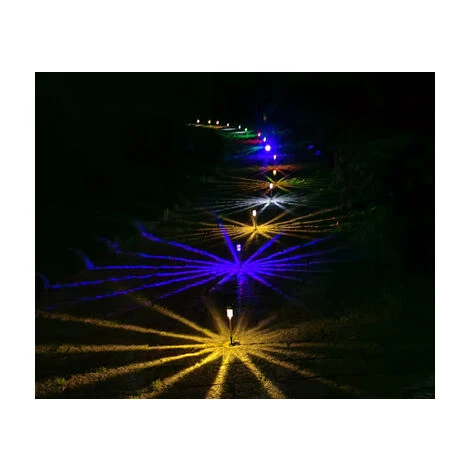 LITZEE Solar Beacon Outdoor Solar Ground Lights, 10pcs Wireless LED Luci Da Giardino Decorazione Luci Solari Da Esterno Per Prato Sentieri IP65 Luce Multicolore Impermeabile Ricaricabile Automatica [C 2 LITZEE Solar Beacon Outdoor Solar Ground Lights, 10pcs Wireless LED Luci Da Giardino Decorazione Luci Solari Da Esterno Per Prato Sentieri IP65 Luce Multicolore Impermeabile Ricaricabile Automatica [C - immagine 2