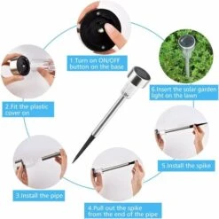 LITZEE Faro Solare Luci Solari Da Esterno Luce Da Terra Da Giardino, 10 Pezzi Luci Da Giardino A LED Cordless Decorazione Luci Solari Da Esterno Per Sentieri Prato Impermeabile IP65 Luce M Ricaricabil -Vendite VIDAXL || LEDVANCE || STEINEL 96299599 4