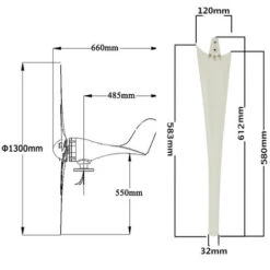 Generatore Eolico Da Giardino 48V 500-800W Generatore Eolico Bianco A 6 Pale (regolatore NON INCLUSO) -Vendite VIDAXL || LEDVANCE || STEINEL 96415121 3