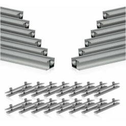 Zelsius Set Di Guide Di Montaggio Universali In Alluminio Per Impianti Solari, 28 Pezzi, Profilo In Alluminio