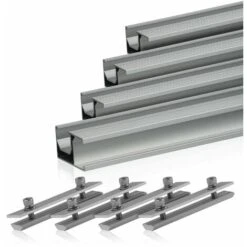 Zelsius Set Di Guide Di Montaggio Universali In Alluminio Per Impianti Solari, 8 Pezzi, Profilo In Alluminio