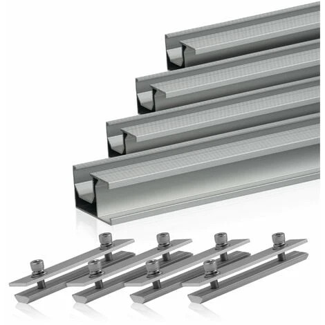 Zelsius Set Di Guide Di Montaggio Universali In Alluminio Per Impianti Solari, 8 Pezzi, Profilo In Alluminio 1 Zelsius Set Di Guide Di Montaggio Universali In Alluminio Per Impianti Solari, 8 Pezzi, Profilo In Alluminio