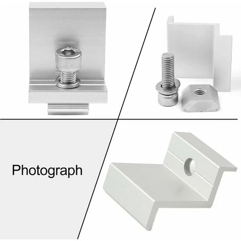 MINKUROW 12 Pezzi Staffa Di Morsetto Per Pannello Solare In Alluminio, Staffa Di Montaggio Z Per Pannello Solare, Per Pannello Solare Da 40mm, Con Dadi E Viti, Per Tetto, Pareti, Installazioni Sul Tet 5 MINKUROW 12 Pezzi Staffa Di Morsetto Per Pannello Solare In Alluminio, Staffa Di Montaggio Z Per Pannello Solare, Per Pannello Solare Da 40mm, Con Dadi E Viti, Per Tetto, Pareti, Installazioni Sul Tet - immagine 5