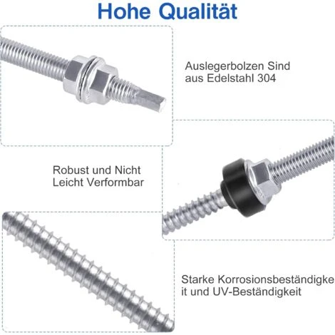 MINKUROW Confezione Da 2 Viti Colomba, M10 X 200mm Solar PV V2A Acciaio Inossidabile Pannello Solare Fissaggio Denti Di Bloccaggio Giunto Altezza Regolabile Per Fissaggio Solare Fotovoltaico 3 MINKUROW Confezione Da 2 Viti Colomba, M10 X 200mm Solar PV V2A Acciaio Inossidabile Pannello Solare Fissaggio Denti Di Bloccaggio Giunto Altezza Regolabile Per Fissaggio Solare Fotovoltaico - immagine 3