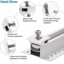 MINKUROW 10 Pezzi Staffa Per Pannello Solare In Alluminio, Terminali Centrali A Forma Di T, Fissaggio Pannello Solare FV, Staffa Di Montaggio Centrale Per Tetto, Per Pannelli Con Cornice Da 30mm (35mm -Vendite VIDAXL || LEDVANCE || STEINEL 97203957 3