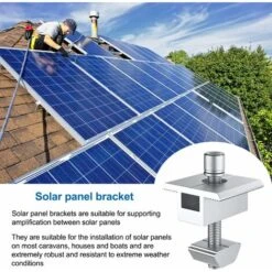 MINKUROW 10 Pezzi Staffa Per Pannello Solare In Alluminio, Terminali Centrali A Forma Di T, Fissaggio Pannello Solare FV, Staffa Di Montaggio Centrale Per Tetto, Per Pannelli Con Cornice Da 30mm (35mm -Vendite VIDAXL || LEDVANCE || STEINEL 97203957 4