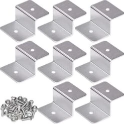 MINKUROW 8 Pezzi Staffa Di Montaggio Per Pannello Solare, Staffa Per Pannello Solare In Lega Di Alluminio Staffa Z Per Pannello Solare Con 16 Dadi E 16 Bulloni Per Tetto Da Campeggio, Cabina