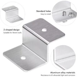 MINKUROW 8 Pezzi Staffa Di Montaggio Per Pannello Solare, Staffa Per Pannello Solare In Lega Di Alluminio Staffa Z Per Pannello Solare Con 16 Dadi E 16 Bulloni Per Tetto Da Campeggio, Cabina -Vendite VIDAXL || LEDVANCE || STEINEL 97204174 4