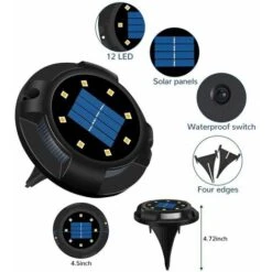 Solar Outdoor 12 LED 7 Colori Luce Solare Da Incasso Faretto Da Giardino Con Grande Pannello Solare Impermeabile IP65 Lampione Solare Illuminazione Cortile Lampada Da Incasso Decorativa Antipioggia (4 7 Solar Outdoor 12 LED 7 Colori Luce Solare Da Incasso Faretto Da Giardino Con Grande Pannello Solare Impermeabile IP65 Lampione Solare Illuminazione Cortile Lampada Da Incasso Decorativa Antipioggia (4 -Vendite VIDAXL || LEDVANCE || STEINEL 97874328 3