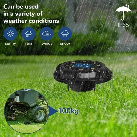 Solar Outdoor 12 LED 7 Colori Luce Solare Da Incasso Faretto Da Giardino Con Grande Pannello Solare Impermeabile IP65 Lampione Solare Illuminazione Cortile Lampada Da Incasso Decorativa Antipioggia (4 4 Solar Outdoor 12 LED 7 Colori Luce Solare Da Incasso Faretto Da Giardino Con Grande Pannello Solare Impermeabile IP65 Lampione Solare Illuminazione Cortile Lampada Da Incasso Decorativa Antipioggia (4 - immagine 4