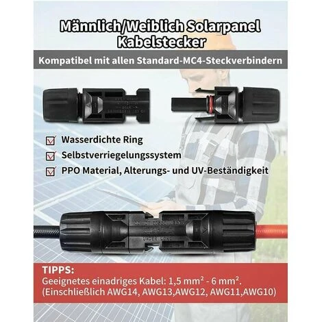 Paio Cavo Connettore Cavo Pannello Solare Da 1 A 2 Gambe Maschio Femmina Splitter Cavo Pannello Solare Per Cavi Pannello Solare Fotovoltaico Fotovoltaico 5 Paio Cavo Connettore Cavo Pannello Solare Da 1 A 2 Gambe Maschio Femmina Splitter Cavo Pannello Solare Per Cavi Pannello Solare Fotovoltaico Fotovoltaico - immagine 5