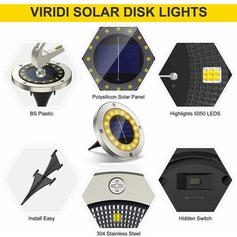 Faretto Solare Da Giardino Per Esterni, Confezione Da 4 Faretti Solari Da 16 LED Illuminazione Per Esterni IP65 Acciaio Inossidabile Senza Fili Impermeabile Per Prato/Faro/Terrazza/Sentieri/Piante 2 Faretto Solare Da Giardino Per Esterni, Confezione Da 4 Faretti Solari Da 16 LED Illuminazione Per Esterni IP65 Acciaio Inossidabile Senza Fili Impermeabile Per Prato/Faro/Terrazza/Sentieri/Piante - immagine 2