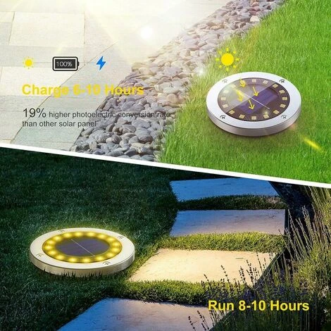 Faretto Solare Da Giardino Per Esterni, Confezione Da 4 Faretti Solari Da 16 LED Illuminazione Per Esterni IP65 Acciaio Inossidabile Senza Fili Impermeabile Per Prato/Faro/Terrazza/Sentieri/Piante 4 Faretto Solare Da Giardino Per Esterni, Confezione Da 4 Faretti Solari Da 16 LED Illuminazione Per Esterni IP65 Acciaio Inossidabile Senza Fili Impermeabile Per Prato/Faro/Terrazza/Sentieri/Piante - immagine 4