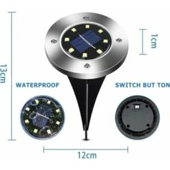 Luce Solare Esterna 8 LED 4 Pezzi Faretto Da Giardino Luce Solare Impermeabile IP65 Decorazione Per Prato Inglese Per Giardino Patio Cortile Prato (colore Caldo) -Vendite VIDAXL || LEDVANCE || STEINEL 98127339 4