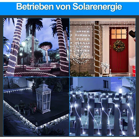 Randaco Luce Solare A Fune Luce Da Giardino Luce A Fune LED Bianco Freddo-10m 5 Randaco Luce Solare A Fune Luce Da Giardino Luce A Fune LED Bianco Freddo-10m - immagine 5