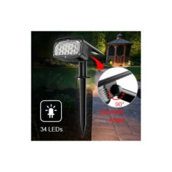 Faretto Solare Da Esterno 2 In 1, Luce Di Inondazione Solare 3 Modalità Di Installazione Per Vialetto Patio, Confezione Da 2 34 LED Luci Solari Da Giardino Impermeabili Per Esterni, -Vendite VIDAXL || LEDVANCE || STEINEL 98703578 3