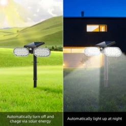 Faretto Solare Da Giardino A Doppia Testa 32 LED Faretto Solare Con Inserto A Terra Con Controllo Della Luce IP65 Lampada A Induzione Di Movimento Impermeabile 2200 MAh Luce LED Per Esterni Ad Energia -Vendite VIDAXL || LEDVANCE || STEINEL 98714109 3