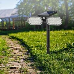 Faretto Solare Da Giardino A Doppia Testa 32 LED Faretto Solare Con Inserto A Terra Con Controllo Della Luce IP65 Lampada A Induzione Di Movimento Impermeabile 2200 MAh Luce LED Per Esterni Ad Energia -Vendite VIDAXL || LEDVANCE || STEINEL 98714109 4