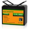 ECO-WORTHY Batteria Al Litio 12V 100Ah LiFePO4 Ricaricabile Con Oltre 3000 Cicli Profondi E Protezione BMS Per Sistema Solare, Camper, Barca, Casa, Kit Pannelli Solari E Campeggio.